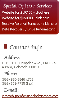 Special Offer / Data Recovery and Hard Drive Reformatting